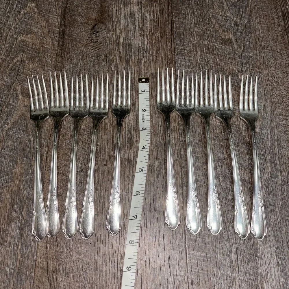 William A Rogers A1 Plus Oneida LTD Forks Lot Of 10 Sliver